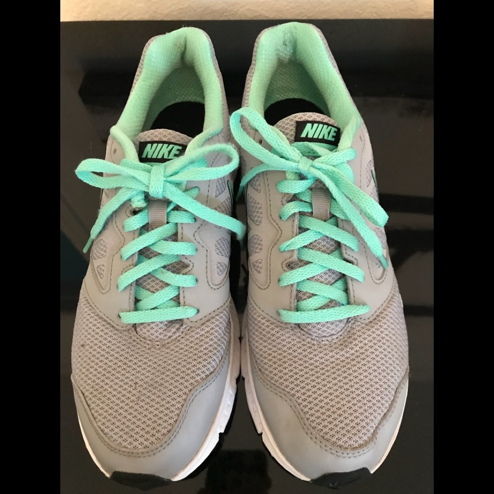 Gray Nike running shoes